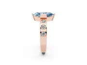 Marquise Tension Style Engagement Ring Setting for a Fancy Blue Lab-Grown Diamond | Rose Gold