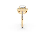 Asscher Cut Halo Engagement Ring Setting | Polished Halo Rim | Yellow Gold