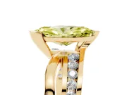 Marquise Graduated Bypass Engagement Ring Setting for a Fancy Yellow Lab-Grown Diamond | Yellow Gold