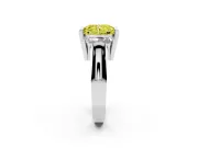 Radiant Cut Channel-Set Three Stone Engagement Ring Setting for a Fancy Yellow Lab-Grown Diamond | Platinum