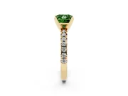 Princess Cut Pavé Engagement Ring Setting for a Fancy Green Lab-Grown Diamond | Yellow Gold