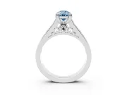 Pear-Shaped Channel Engagement Ring Setting for a Fancy Blue Lab-Grown Diamond | Sterling Silver - Design NV-24671
