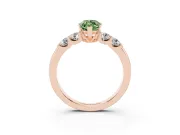 Marquise Five Stone Engagement Ring Setting for a Fancy Green Lab-Grown Diamond | Rose Gold