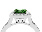 Asscher Cut Halo Engagement Ring Setting for a Fancy Green Lab-Grown Diamond | White Gold - Design NV-24729