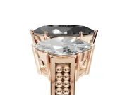 Fancy Black Marquise Lab-Grown Diamond Three-Stone Ring Set in Rose Gold with Textured Band
