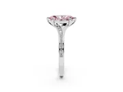 Marquise Pave Solitaire Engagement Ring Setting for a Fancy Pink Lab-Grown Diamond | Sweeping Shoulders | Platinum