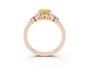 Oval Petal Engagement Ring Setting for a Fancy Yellow Lab-Grown Diamond | Rose Gold