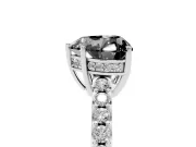 Heart-Shaped Hidden Halo Engagement Ring Setting for a Black Center | Platinum