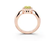Oval Halo Engagement Ring Setting for a Fancy Yellow Lab-Grown Diamond | Plain Band | Rose Gold