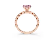 Heart-Shaped Station Engagement Ring Setting for a Fancy Pink Lab-Grown Diamond | Rose Gold