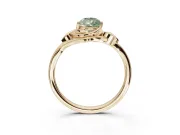 Pear-Shaped Leaf Bypass Solitaire Engagement Ring Setting for a Fancy Green Lab-Grown Diamond | Yellow Gold