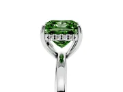 Princess Cut Engagement Ring Setting for a Fancy Green Lab-Grown Diamond | Hidden Halo | Platinum