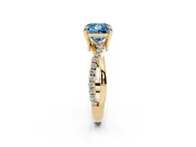 Princess Cut Twist Engagement Ring Setting for a Fancy Blue Lab-Grown Diamond | Yellow Gold