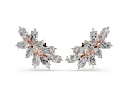 Pear-Shaped and Marquise Lab-Grown Diamond Cluster Stud Earrings | Wing Spray | Rose Gold