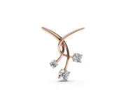 Round Lab-Grown Diamond Intertwined Pendant Necklace | Staggered Trio | Rose Gold