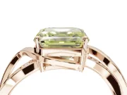 Asscher Cut Bypass Solitaire Engagement Ring Setting for a Fancy Yellow Lab-Grown Diamond | Pavé Strands | Rose Gold