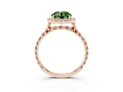 Round Rope Halo Engagement Ring Setting for a Fancy Green Lab-Grown Diamond | Rose Gold
