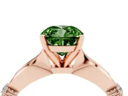 Cushion Cut Floral Solitaire Engagement Ring Setting for a Fancy Green Lab-Grown Diamond | Rose Gold