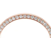 Round Diamond Pavé Channel Band Set in Rose gold with Smooth Profile