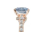 Radiant Cut Pavé Solitaire Engagement Ring Setting for a Fancy Blue Lab-Grown Diamond | Crossover Gallery | Rose Gold