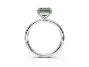 Asscher Cut Hidden Halo Ring Setting for a Fancy Green Lab-Grown Diamond | Sterling Silver