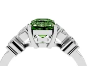Emerald Cut Floral Engagement Ring Setting for a Fancy Green Lab-Grown Diamond | White Gold