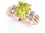 Radiant Cut Bar-Set Engagement Ring Setting for a Fancy Yellow Lab-Grown Diamond | Rose Gold
