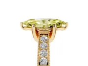 Marquise Hidden Halo Engagement Ring Setting for a Fancy Yellow Lab-Grown Diamond | Milgrain Pave | Yellow Gold
