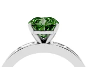 Cushion Cut Channel Set Engagement Ring Setting for a Fancy Green Lab-Grown Diamond | White Gold