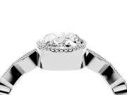Oval Cut Diamond Milgrain Marquise Twist Band Ring Set in Platinum with Prong Setting