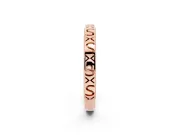Engraved Milgrain Band Set in Rose gold with Vintage-Inspired Pattern