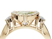 Heart-Shaped Halo Engagement Ring Setting for a Fancy Yellow Lab-Grown Diamond | Graduated Channel Band | Yellow Gold