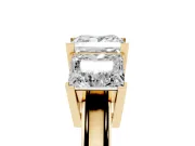 Princess Cut Three Stone Engagement Ring Setting | Large Side Stones | Yellow Gold