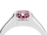 Radiant Cut Half Bezel Engagement Ring Setting for a Fancy Pink Lab-Grown Diamond | Wide Band | Sterling Silver