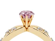 Pear-Shaped Loop Engagement Ring Setting for a Fancy Pink Lab-Grown Diamond | Yellow Gold