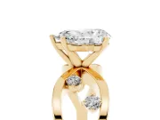 Pear-Shaped Open Loop Engagement Ring Setting | Scattered Accents | Yellow Gold