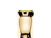 Princess Cut Half Bezel Solitaire Engagement Ring Setting for a Fancy Yellow Lab-Grown Diamond | Wide Band | Yellow Gold