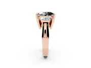 Fancy Black Oval Cut Diamond Three-Stone Channel Set Ring Set in Rose gold with Smooth Polished Band
