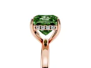 Princess Cut Engagement Ring Setting for a Fancy Green Lab-Grown Diamond | Hidden Halo | Rose Gold