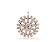 Round Lab-Grown Diamond Bezel Snowflake Pendant Necklace | Pavé Arms | Rose Gold