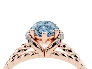Marquise Rope Split Shank Engagement Ring Setting for a Fancy Blue Lab-Grown Diamond | Rose Gold