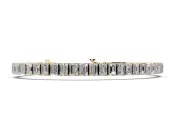 Emerald Cut Lab-Grown Diamond Prong Set Tennis Bracelet | Corner Prongs | Yellow Gold