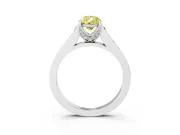 Pear-Shaped Graduated Pavé Engagement Ring Setting for a Fancy Yellow Lab-Grown Diamond | White Gold