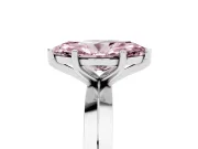 Fancy Pink Marquise Cut Diamond Solitaire Engagement Ring Set in White gold with Flat Band and Prong Setting