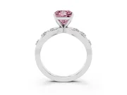 Princess Cut Loop Engagement Ring Setting for a Fancy Pink Lab-Grown Diamond | Sterling Silver