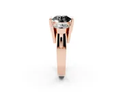 Round Channel-Set Three Stone Engagement Ring Setting for a Black Center | Rose Gold