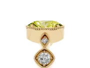 Oval Vintage Engagement Ring Setting for a Fancy Yellow Lab-Grown Diamond | Yellow Gold - Design NV-24637