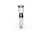Radiant Cut Half Bezel Solitaire Engagement Ring Setting for a Fancy Green Lab-Grown Diamond | Wide Band | Platinum