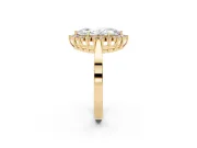 Marquise Scalloped Halo Engagement Ring Setting | Flat Plain Band | Yellow Gold
