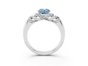 Oval Side Stone Engagement Ring Setting for a Fancy Blue Lab-Grown Diamond | White Gold